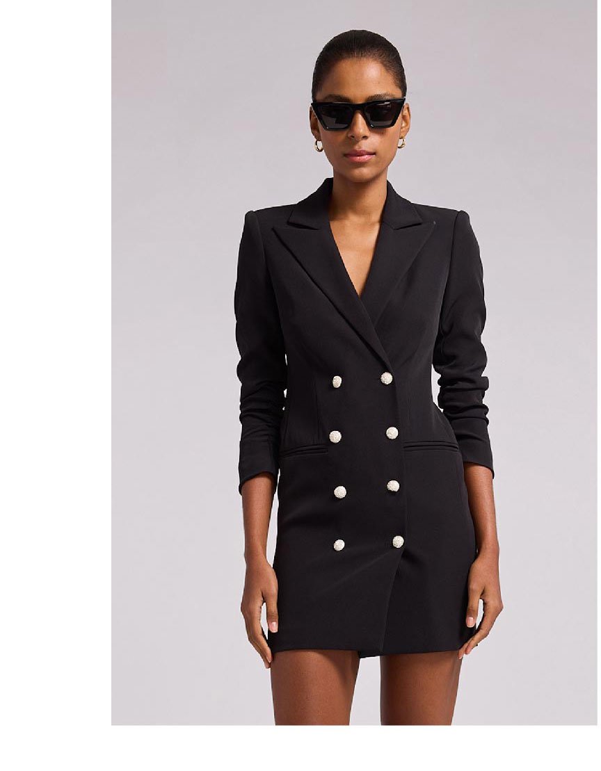 Carrie Crepe Blazer Dress - Black >> Shop Now