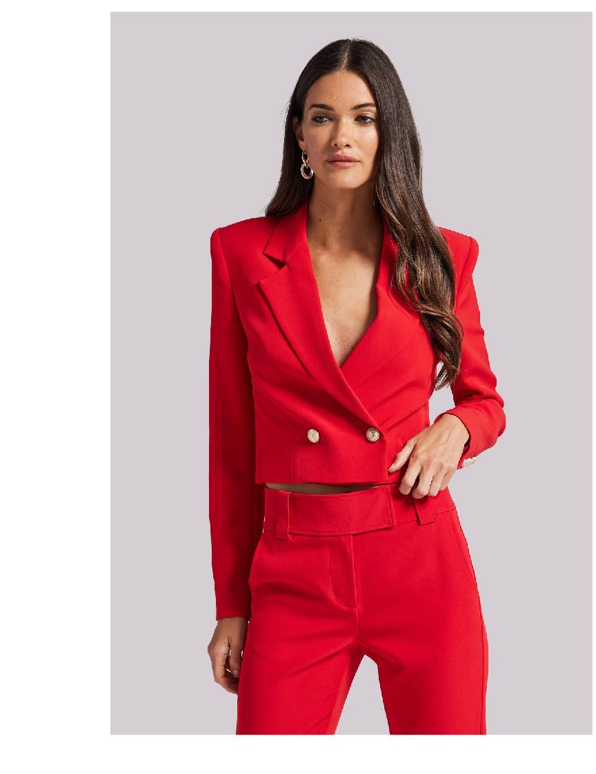 Clara Crepe Blazer - Red >> Shop Now