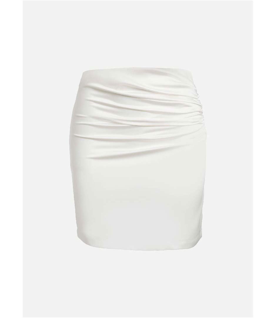 Mika Satin Skirt - White >> Shop Now