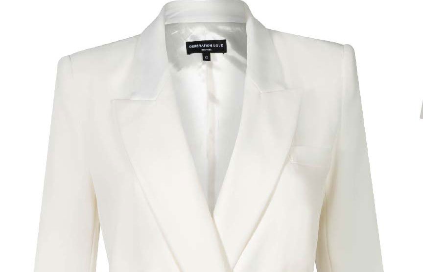 Maxine Crepe Blazer - White >> Shop Now