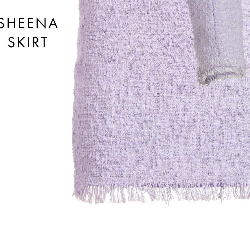 Sheena Tweed Skirt - Lilac >> Shop Now