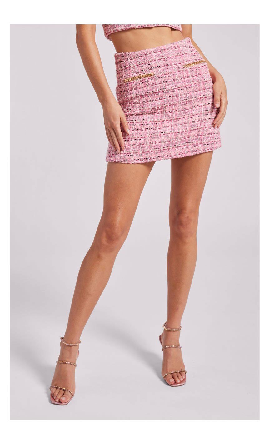 Blanche Tweed Skirt - Pink Melange >> Shop Now
