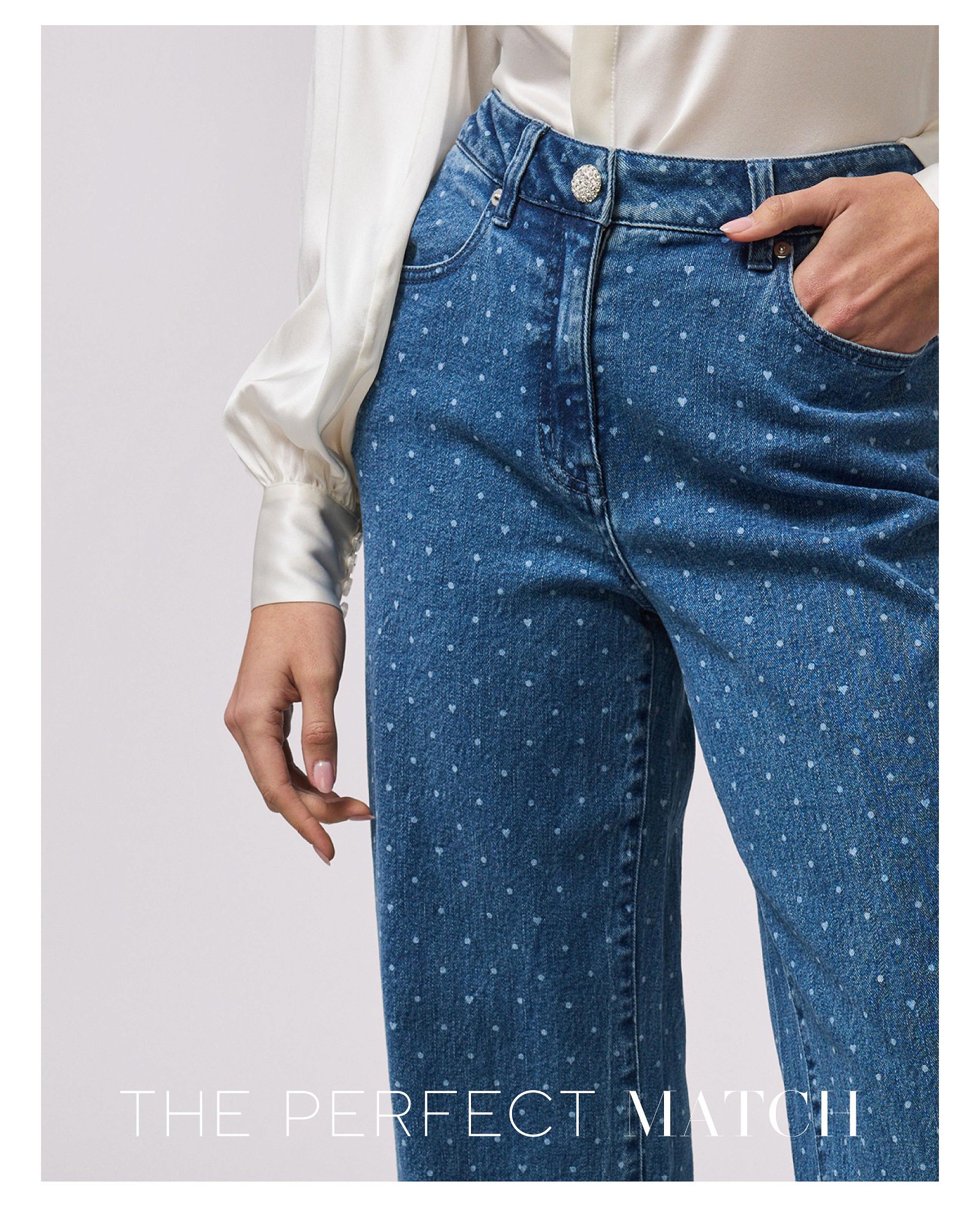 Judith Polka Dot Denim Pants - Blue Crush >> Shop Now