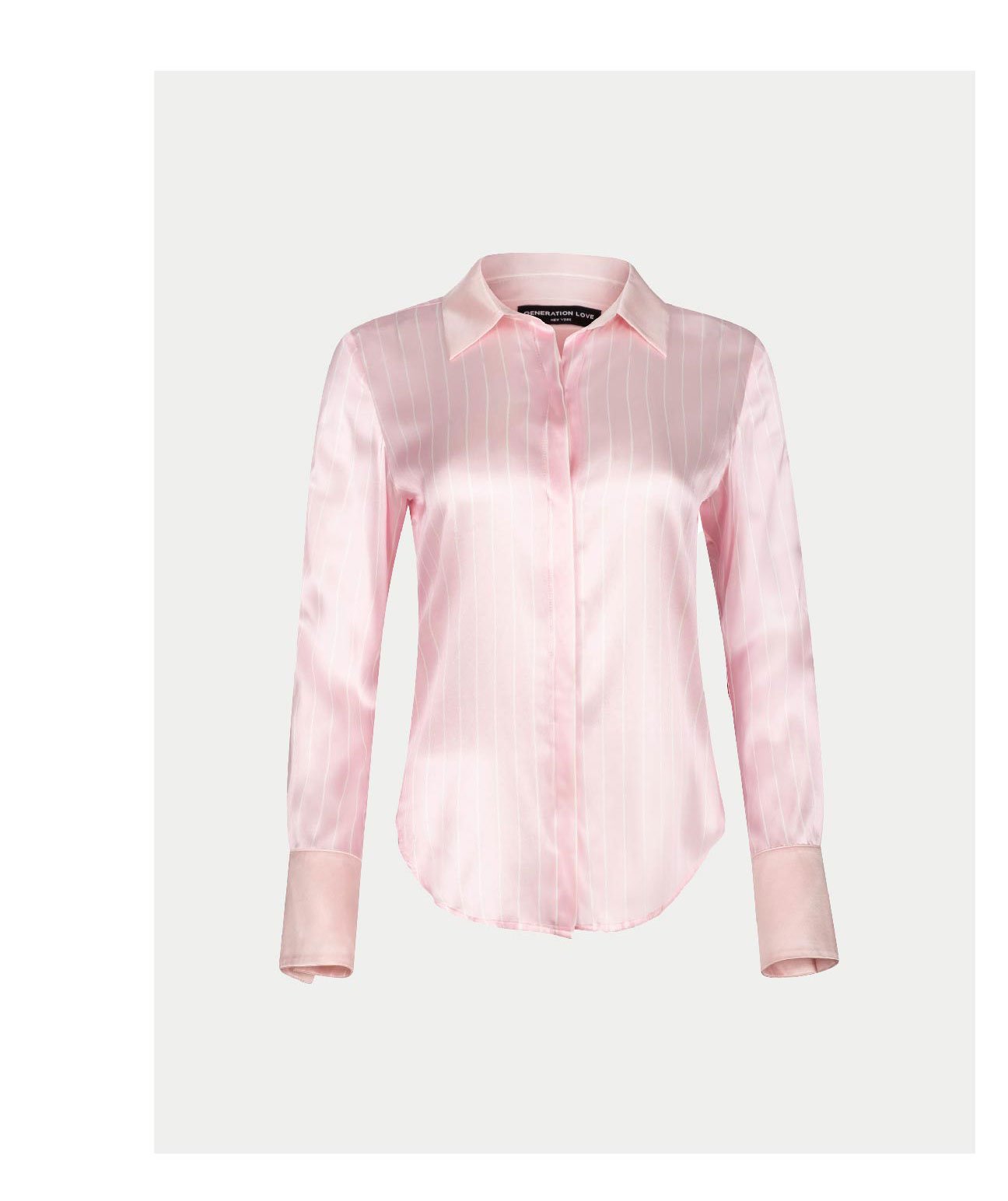 Jay Pinstripe Blouse - Ballet Slipper/White >> Shop Now