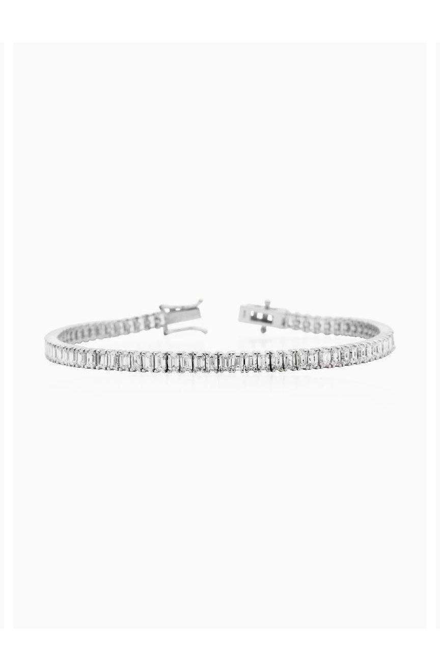 THE LOVE EMERALD CUT BRACELET 6.44 CARATS - White Gold >> Shop Now