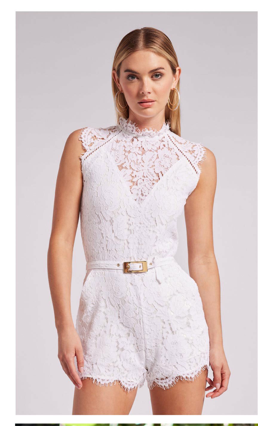 Sora Lace Romper - White >> Shop Now