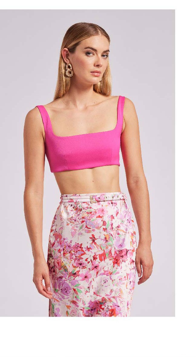 Delphine Crop Tank - Hot Pink >> Shop Now