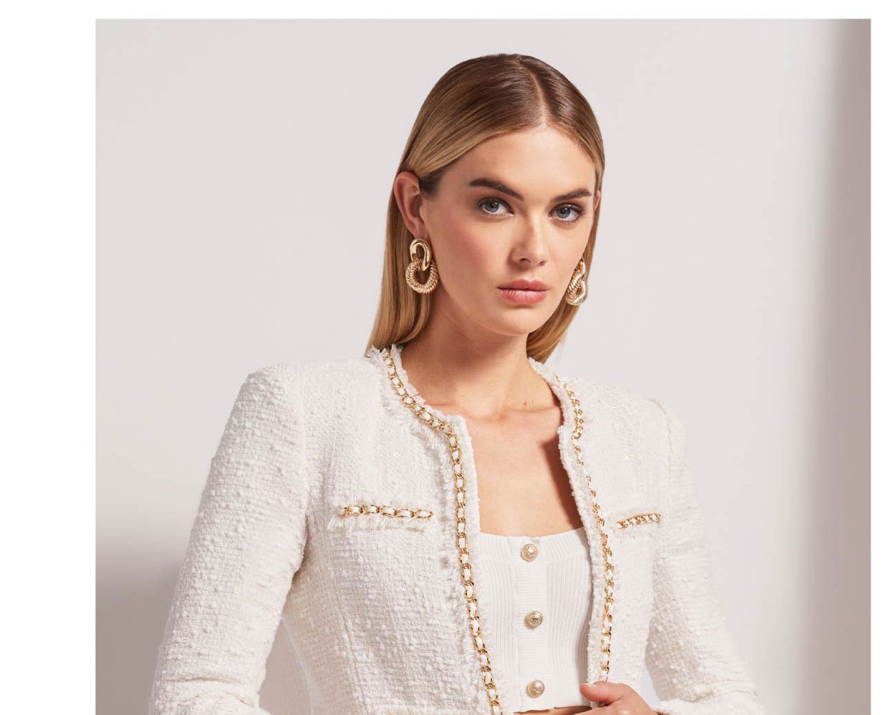 Serena Tweed Jacket - White >> Shop Now