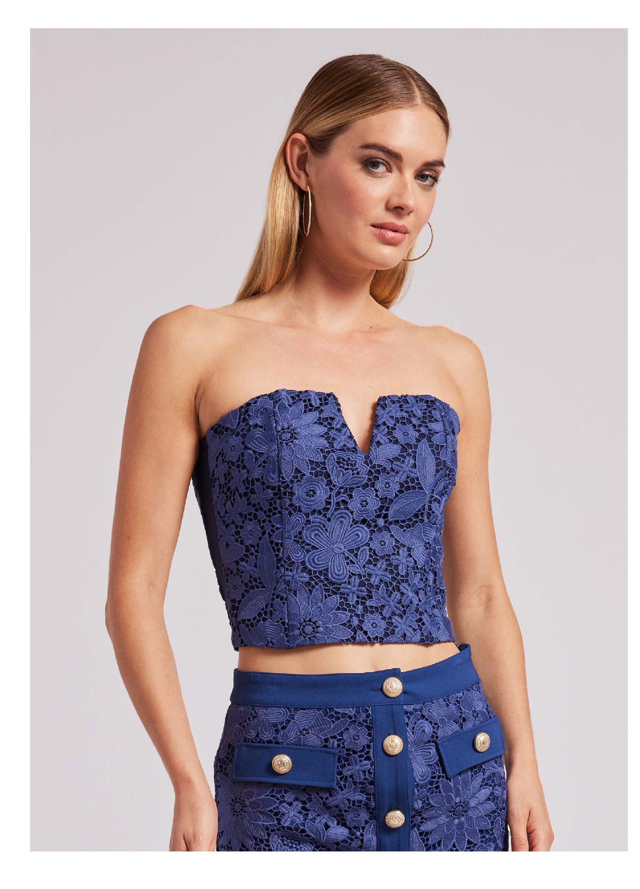 Caroline Lace Bustier - Navy >> Shop Now