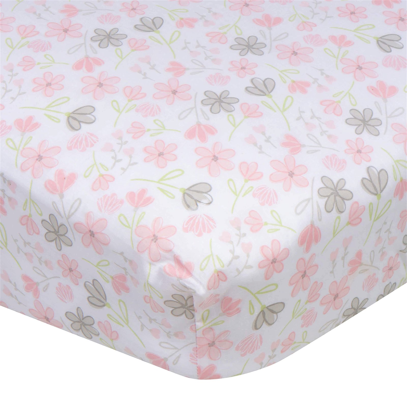 Image of Girls Flowers Fitted Crib Sheet