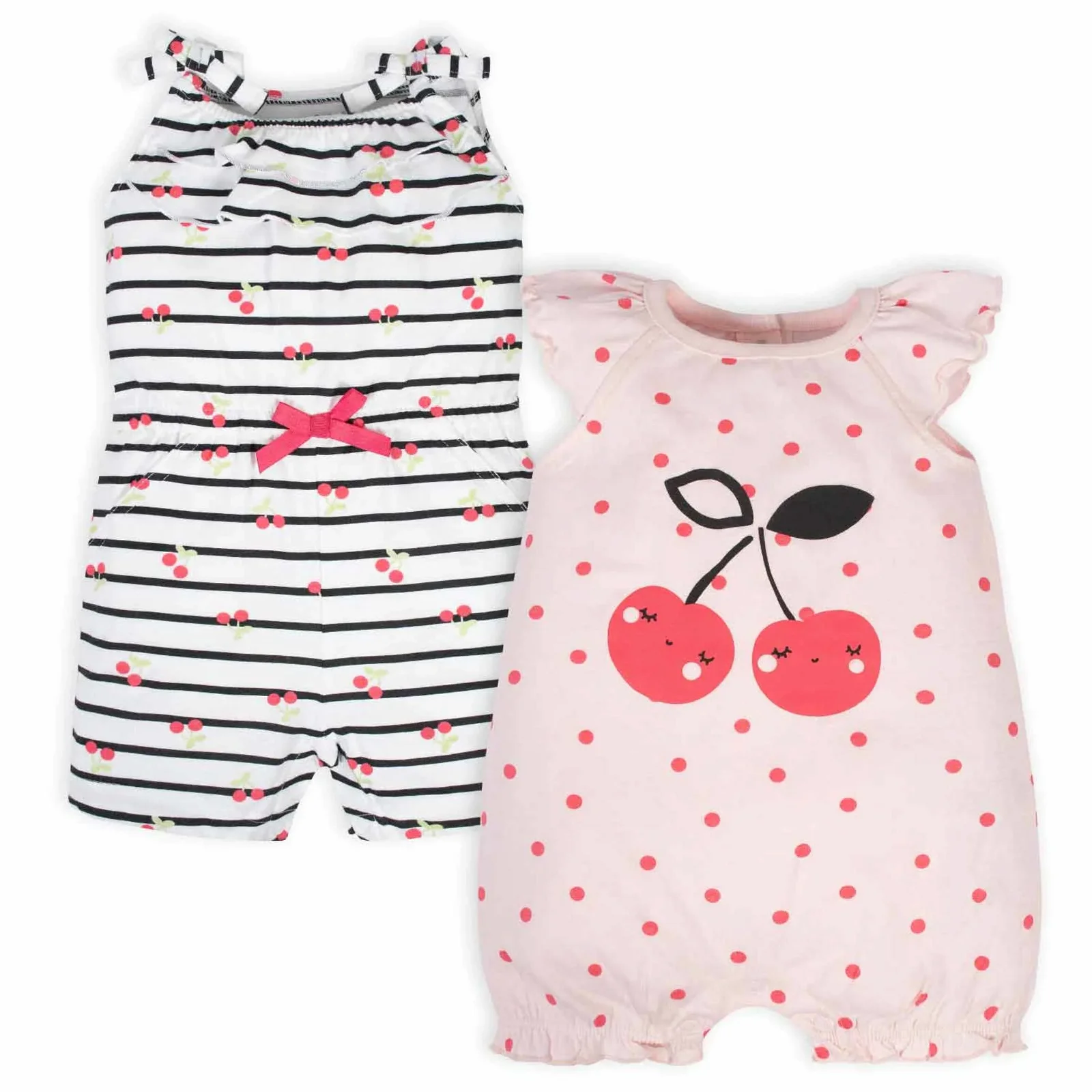 Image of 2-Pack Baby & Toddler Girls Cherry Kisses Rompers