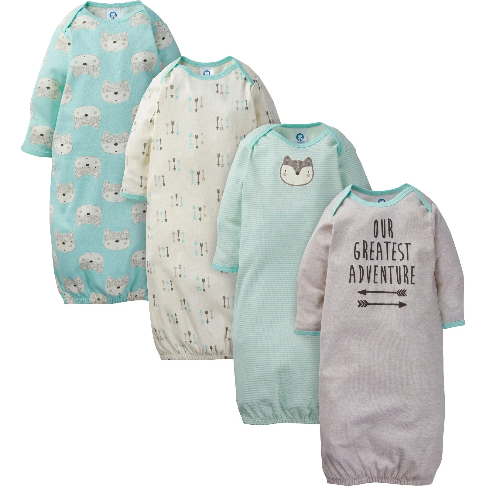 Image of 4-Pack Baby Fox Gowns