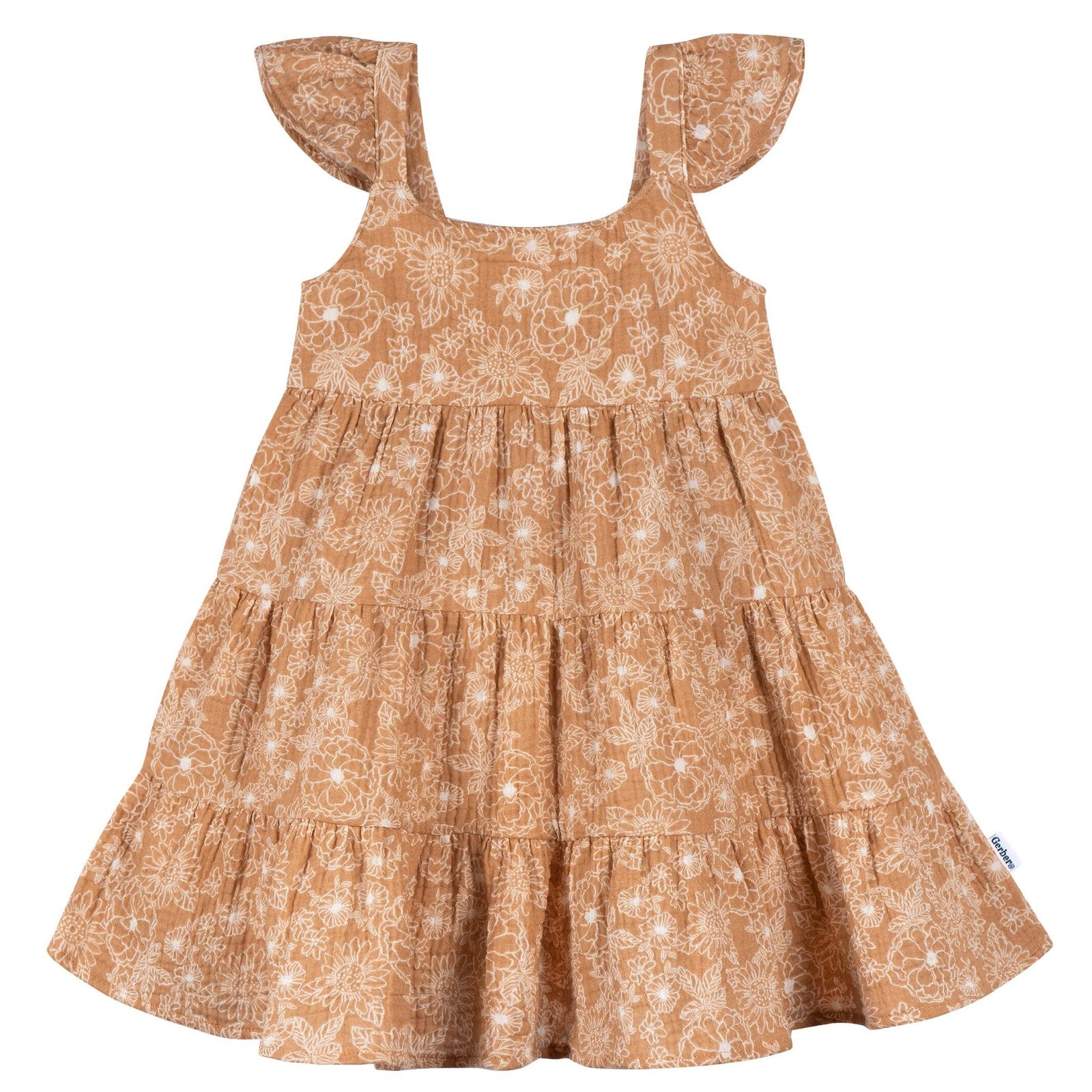 Image of Toddler Girls Groovy Floral Tiered Dress