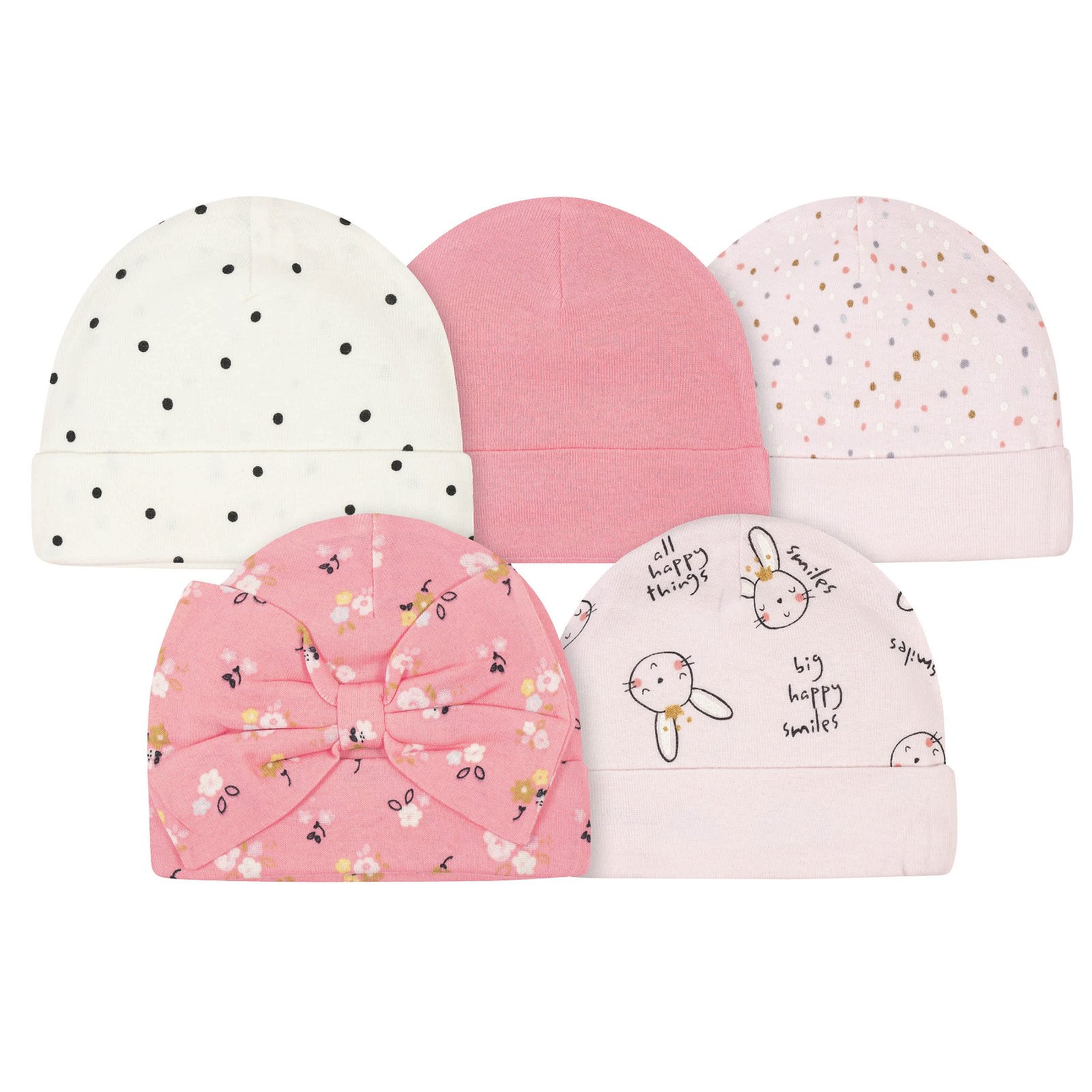 Image of 5-Pack Baby Girls Ballerina Caps