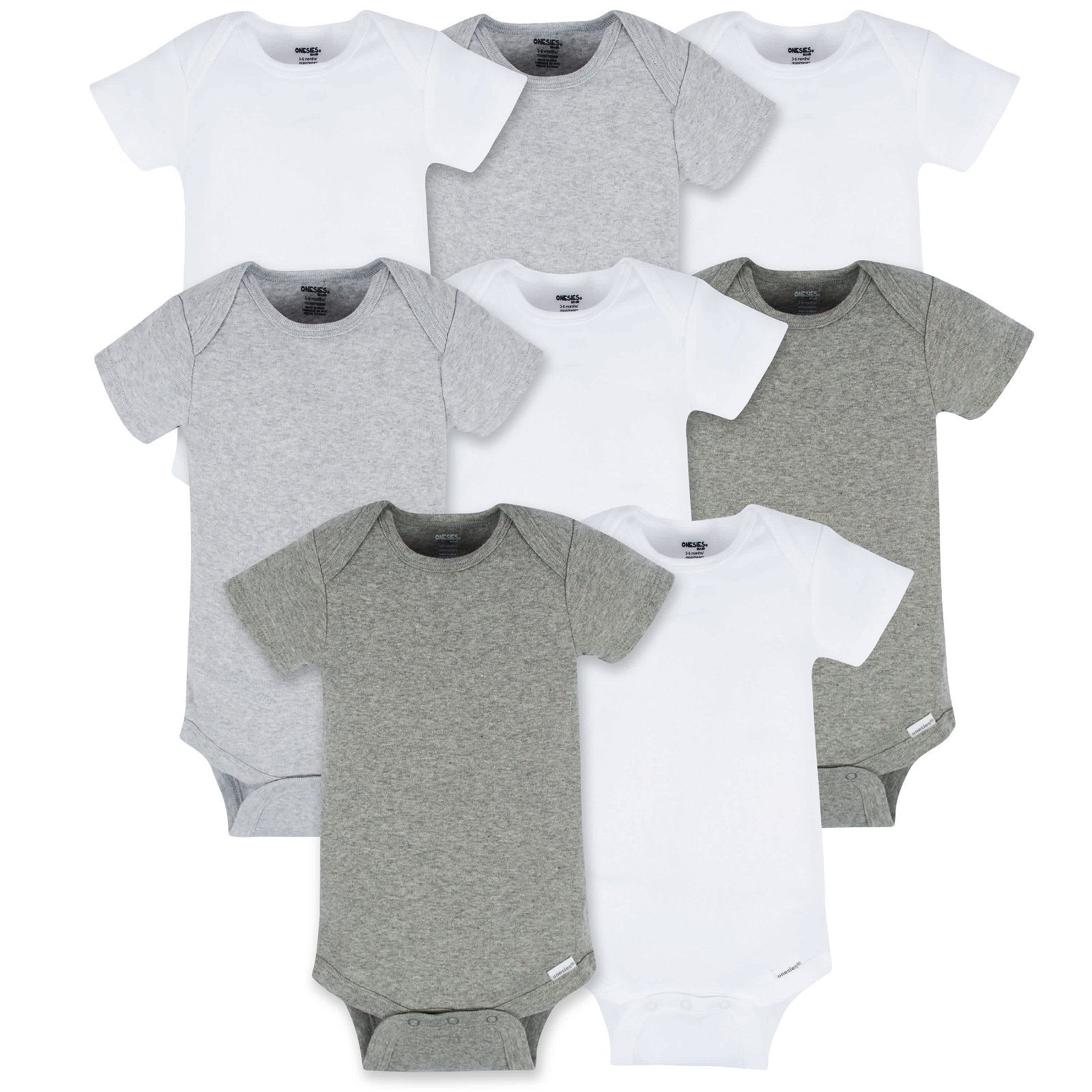 Image of 8-Pack Baby Neutral Neutrals Short Sleeve Onesies® Bodysuits