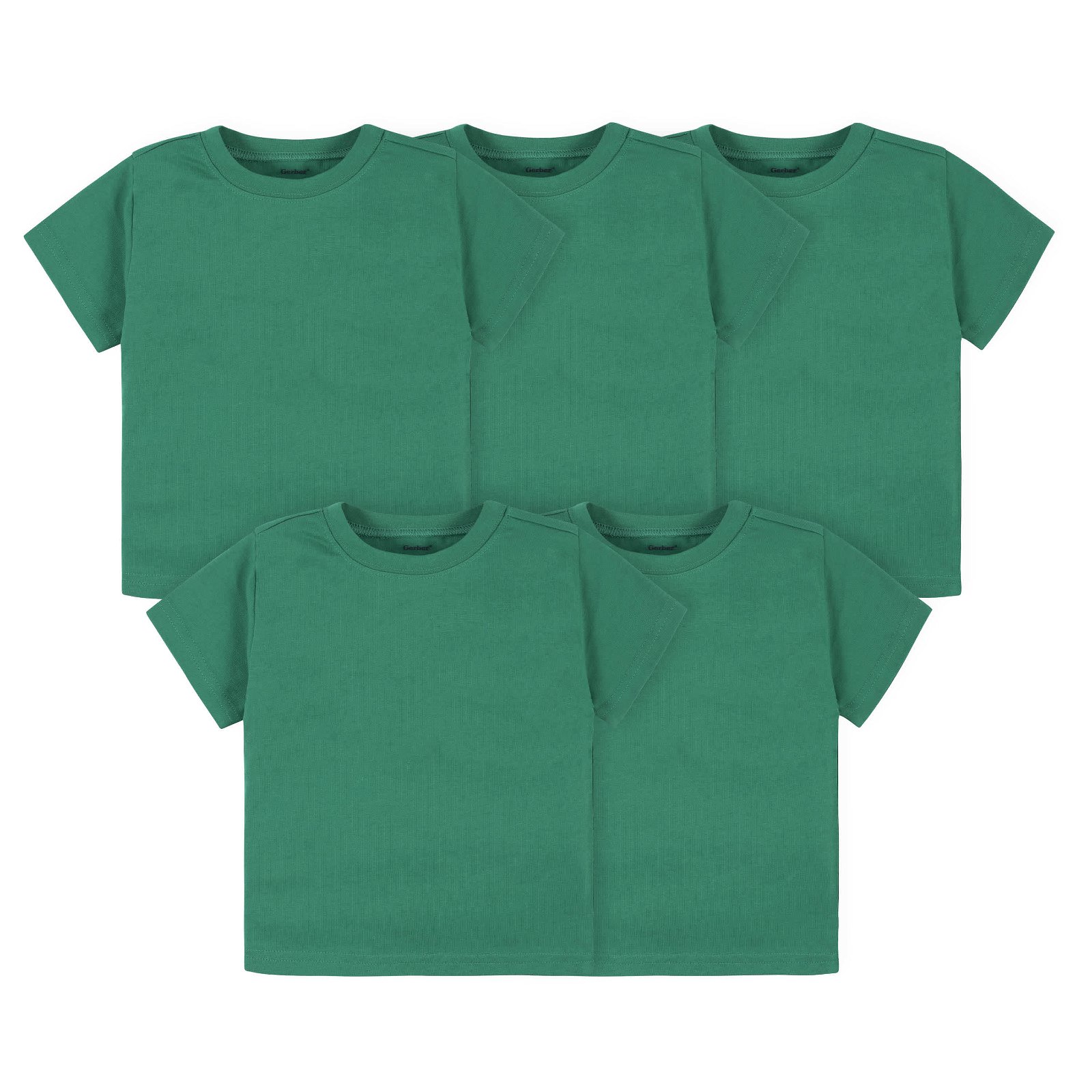 Image of 5-Pack Infant & Toddler Kelly Green Premium Short Sleeve Tees