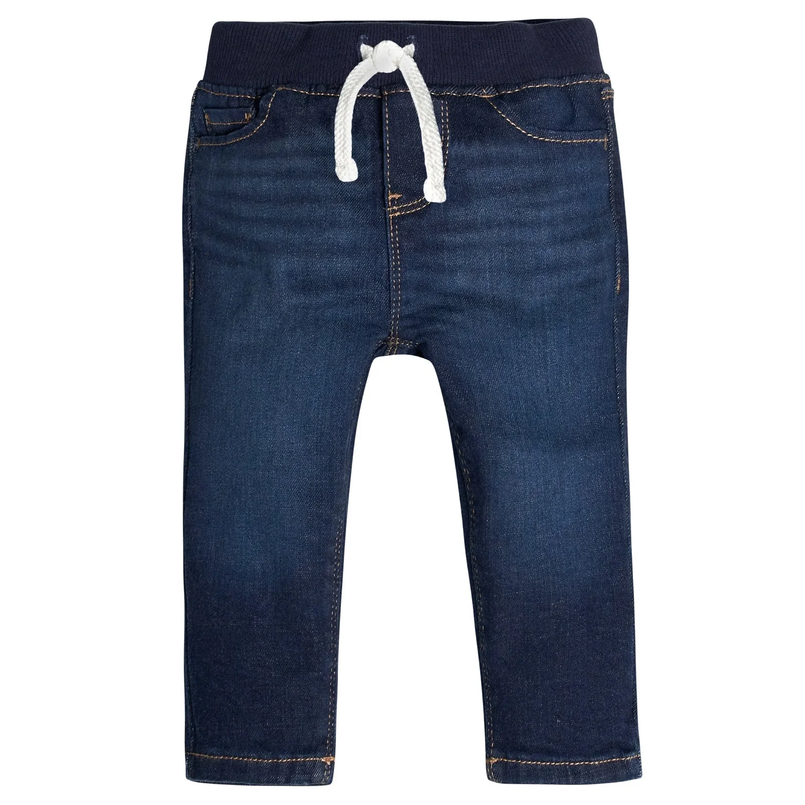 Image of Baby Neutral Dark Blue Rib Waist Skinny Denim Jeans