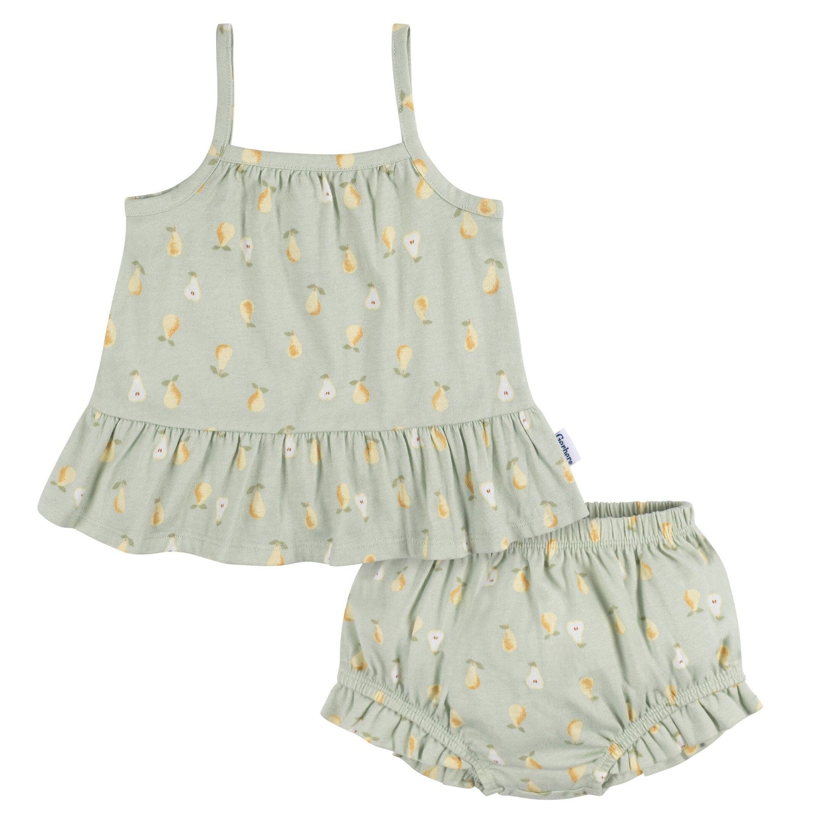 Image of 2-Piece Baby Girls Pears Tank Top and Diaper Cover Set