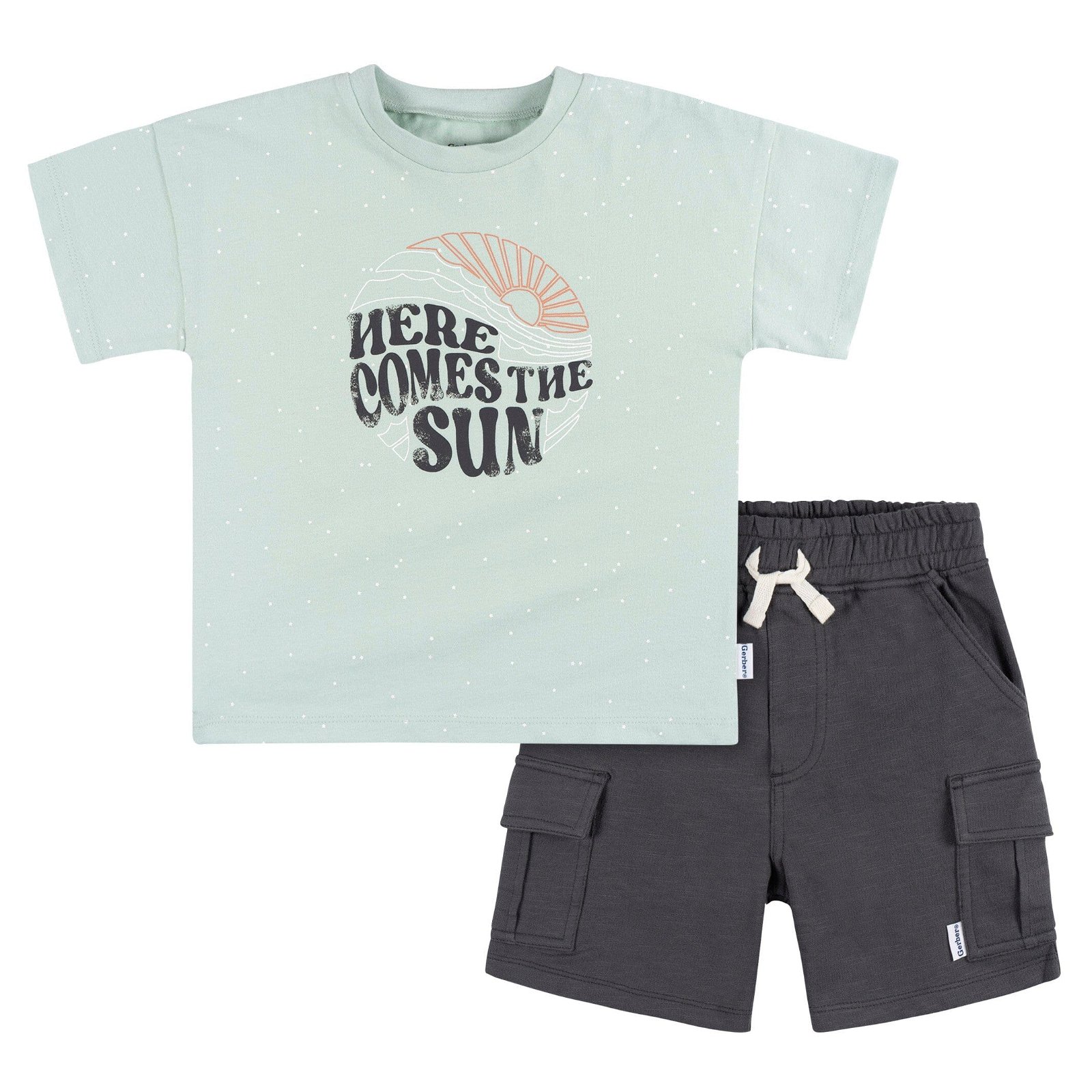 Image of 2-Piece Toddler Boys Sun T-Shirt & Cargo Shorts Set