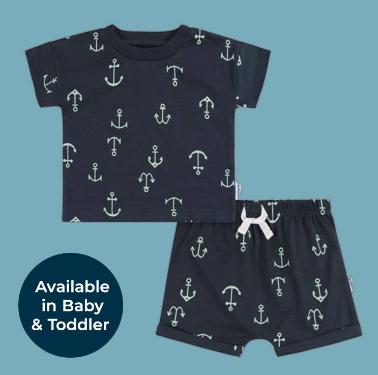 2-Piece Baby and Toddler Boys Anchor T-Shirt and Shorts Set