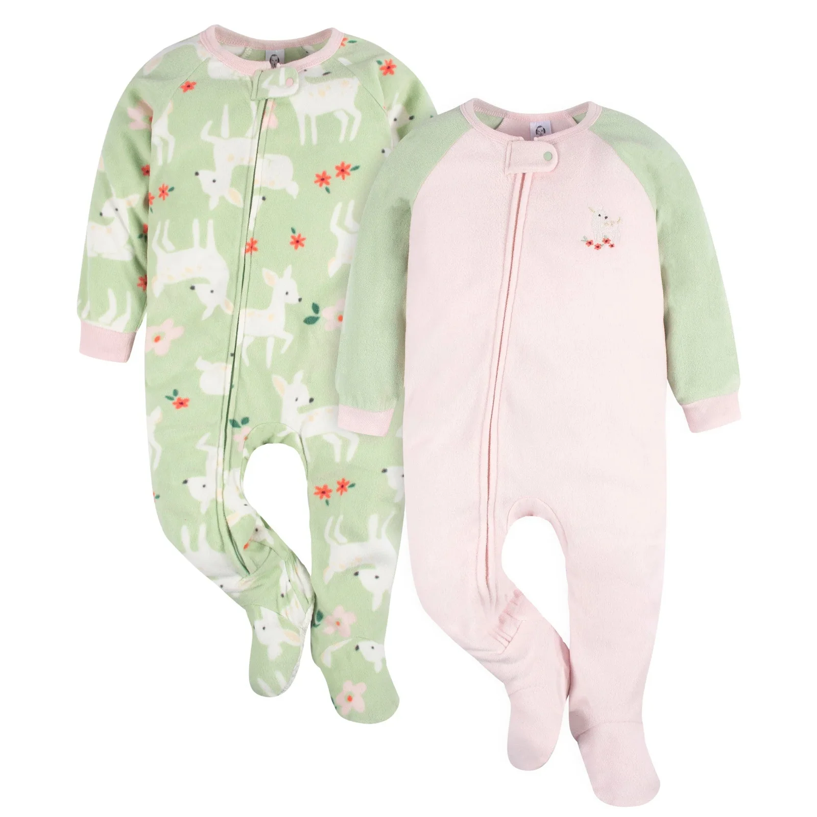 Image of 2-Pack Baby & Toddler Girls Deer Fleece Pajamas
