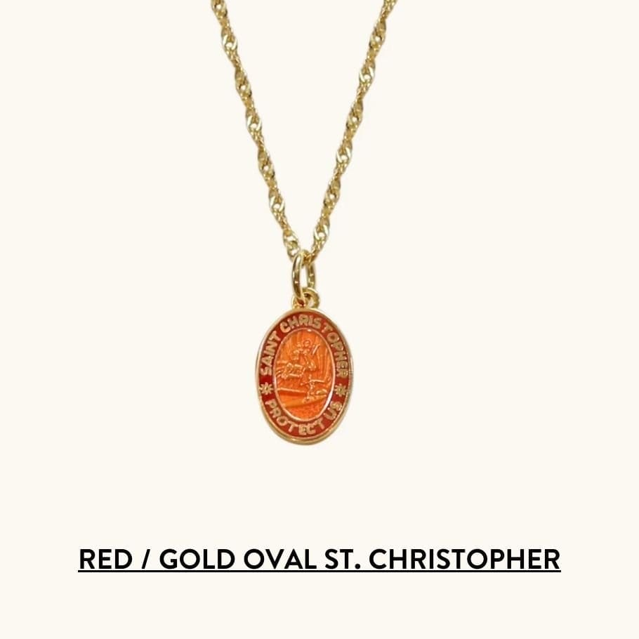 SHOP RED / GOLD OVAL ST.. CHRISTOPHER