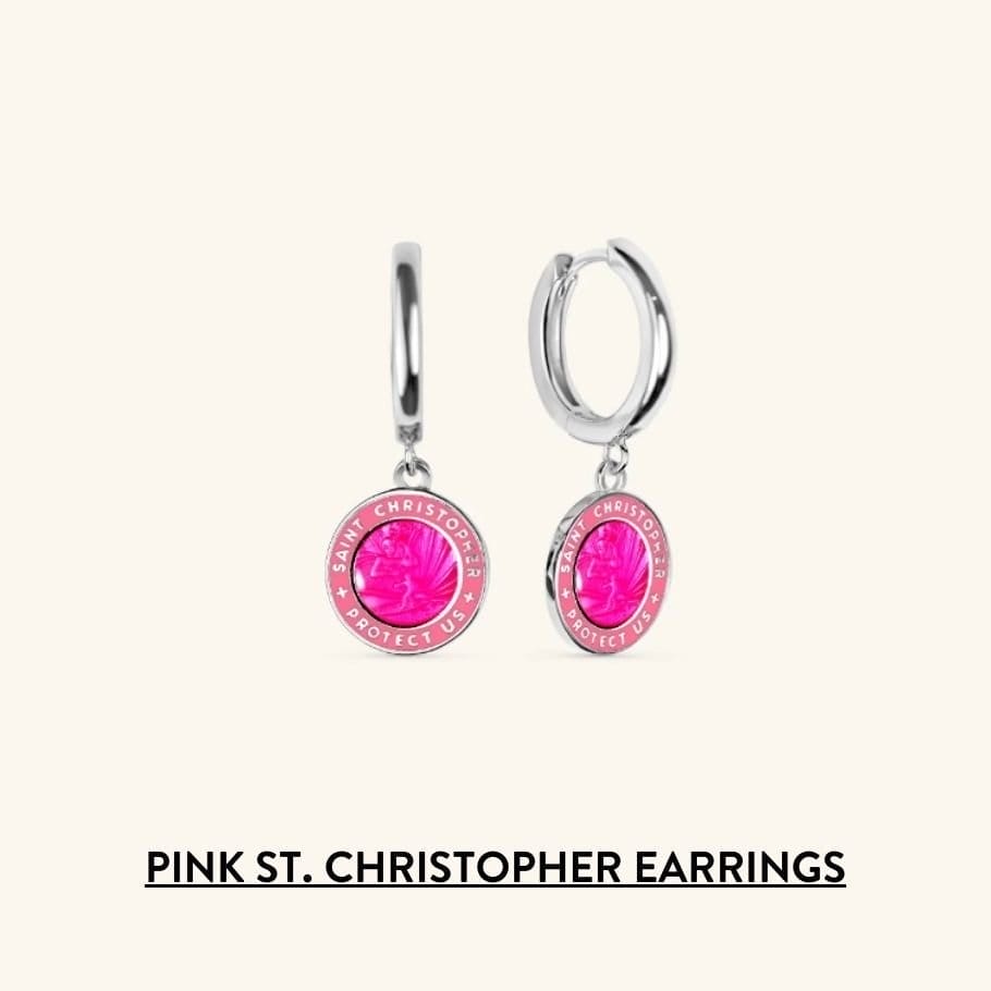 SHOP PINK ST. CHRIS EARRINGS