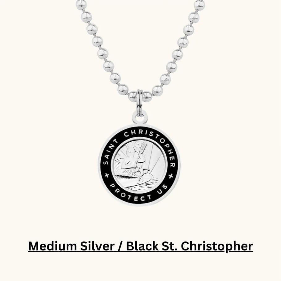 SHOP MEDIUM SILVER BLACK ST. CHRISTOPHER