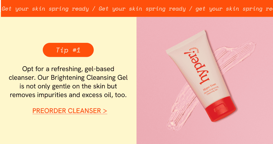 tip 1 - use a refreshing gel-based cleanser