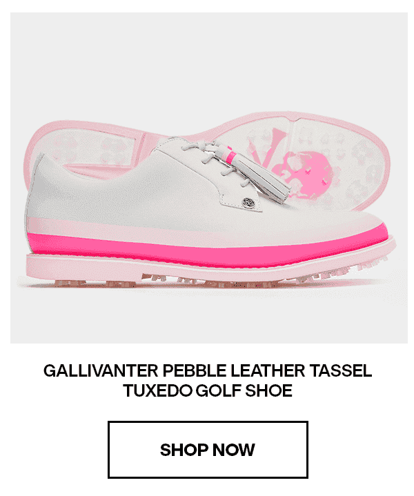 GALLIVANTER PEBBLE LEATHER TASSEL TUXEDO GOLF SHOE