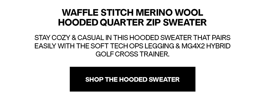 Waffle Stitch Merino Wool Hooded Quarter Zip Sweater - SHOP THE HOODED SWEATER