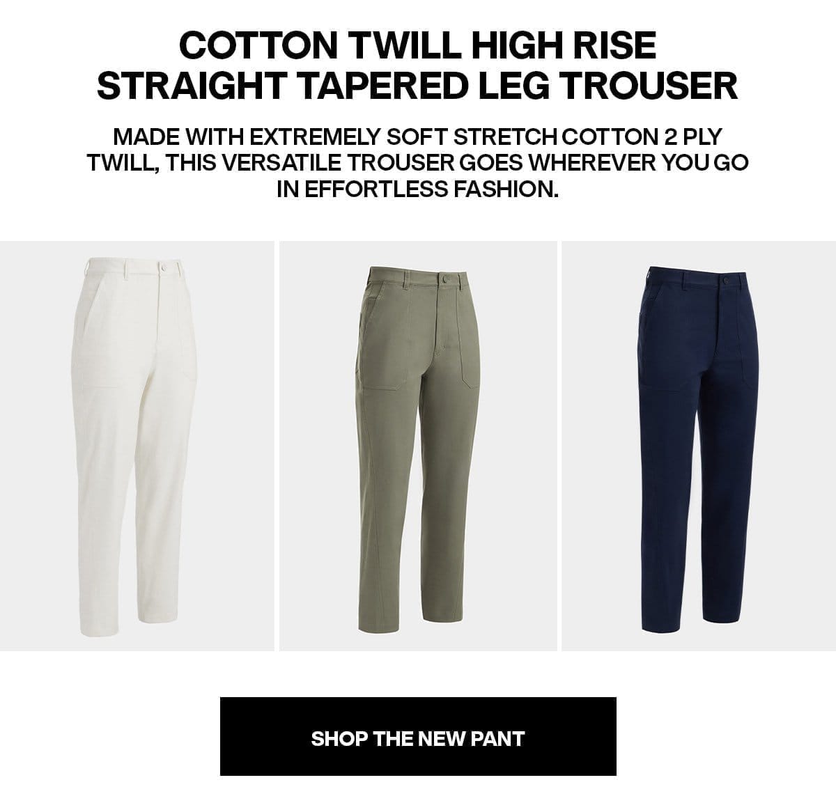 Patch Pocket Stretch Cotton Twill Trouser - SHOP THE NEW PANT