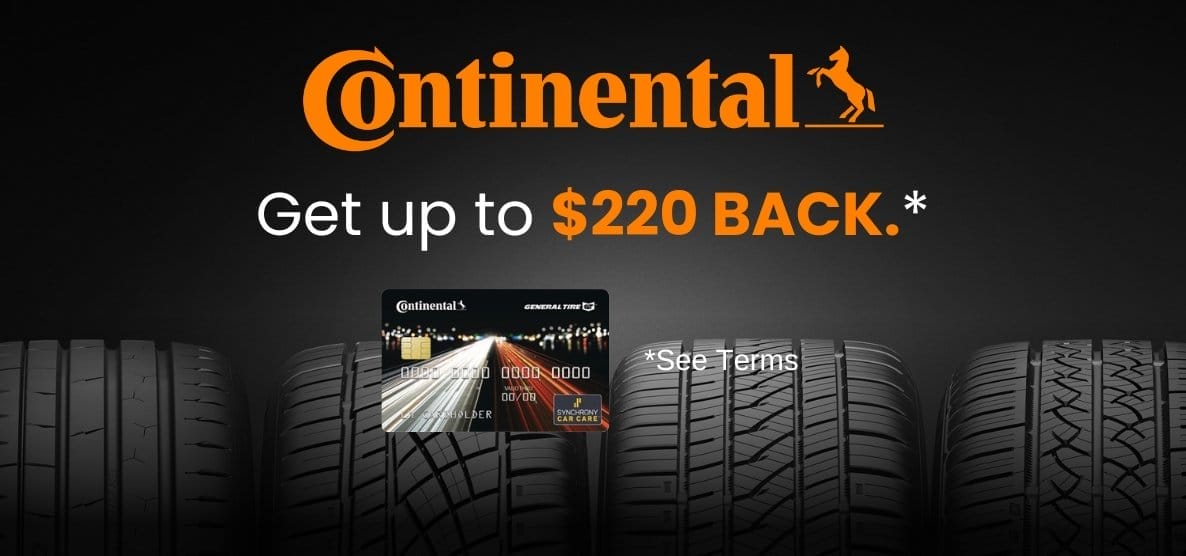 Get up to \\$220 back with Continental Tire November 2023 Rebate