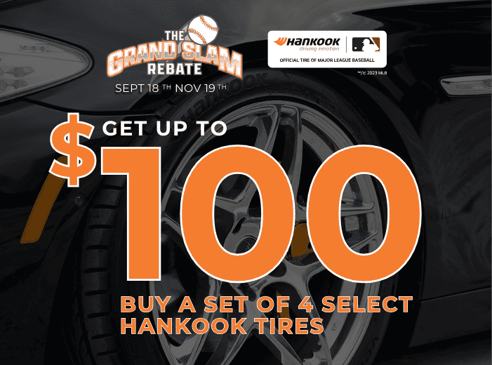 Get up to \\$100 back with Hankook Tire 'The Grand Slam' 2023 Rebate