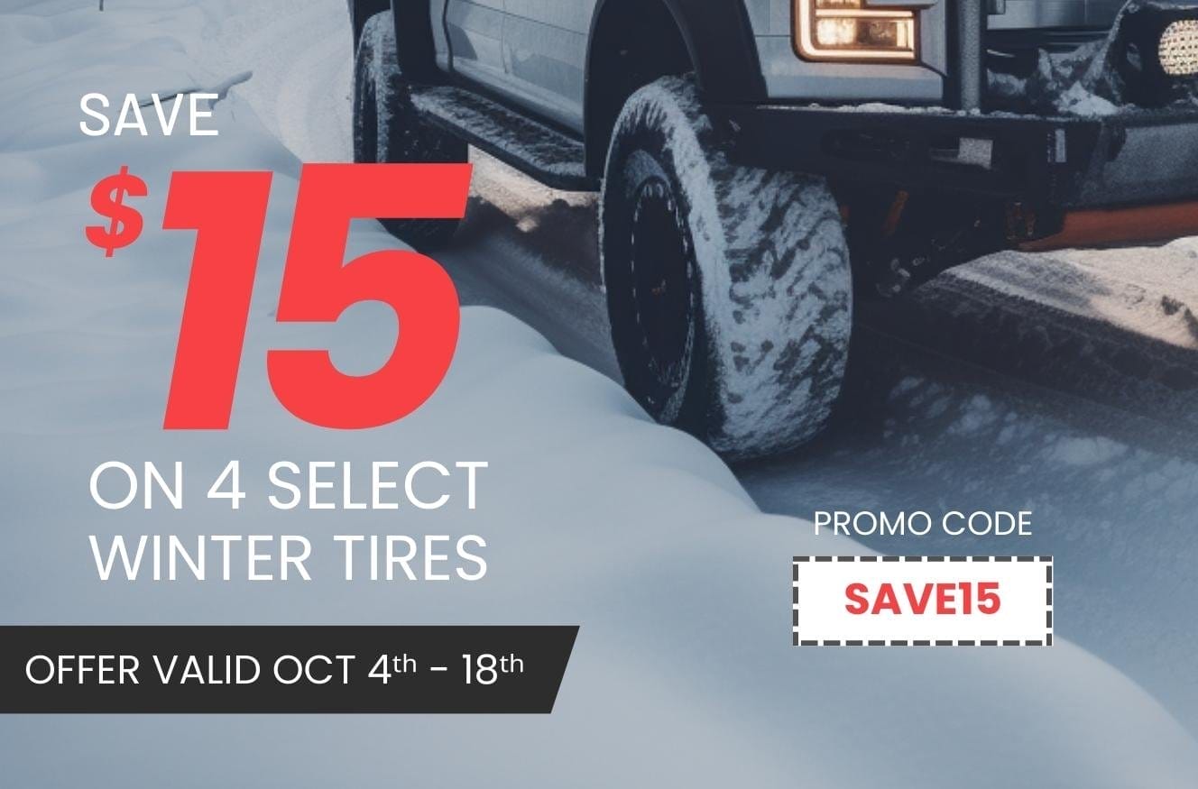 Add coupon code SAVE to cart to get \\$250 OFF on a set of select winter tires!