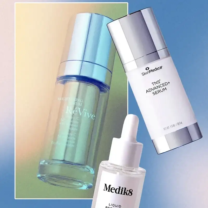 Best peptide serums collage featuring three different products
