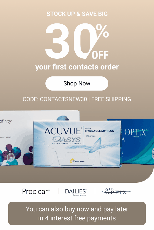 30% OFF your first contacts order >