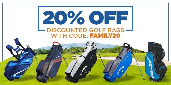 Use code: FAMILY20 to Save an Additional 20% on Discounted Golf Bags