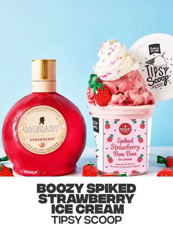 Boozy Spiked Strawberry Ice Cream