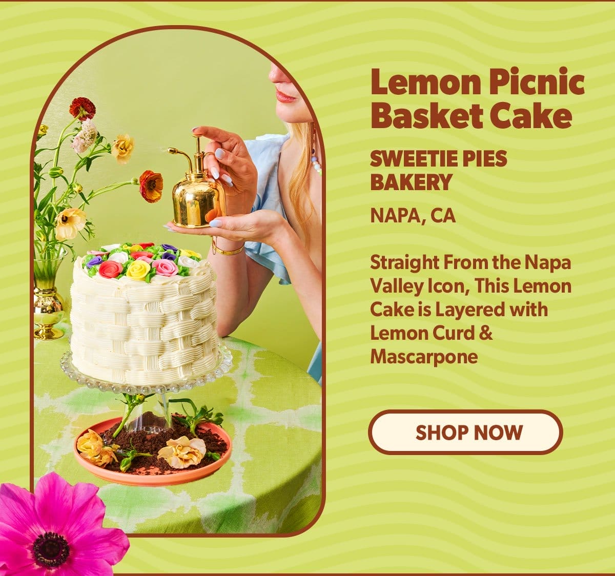 Lemon Picnic Basket Cake