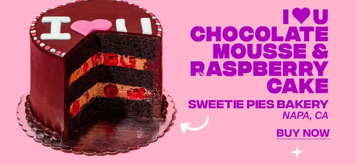 I Heart You Chocolate Mousse & Raspberry Cake