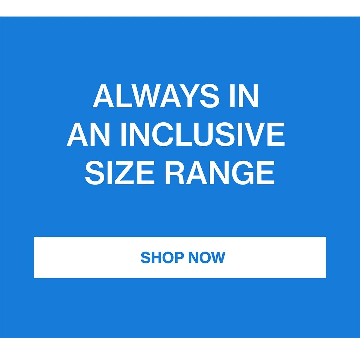 ALWAYS IN AN INCLUSIVE SIZE RANGE