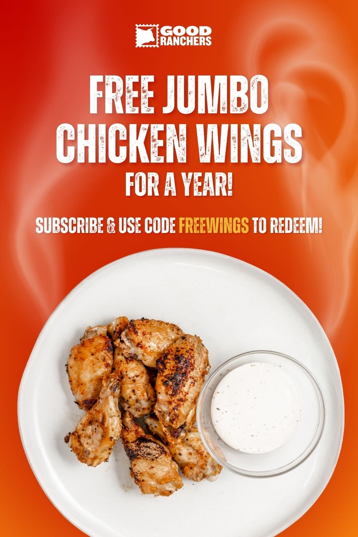Get 4 lbs of Good Ranchers chicken wings for FREE