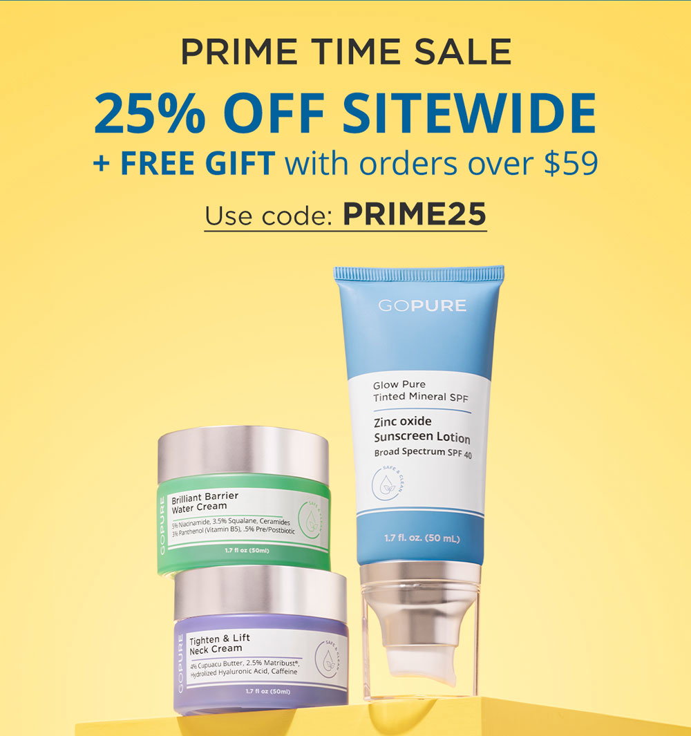 Prime Time Sale: 25% Off + Free GIFT with orders over \\$59