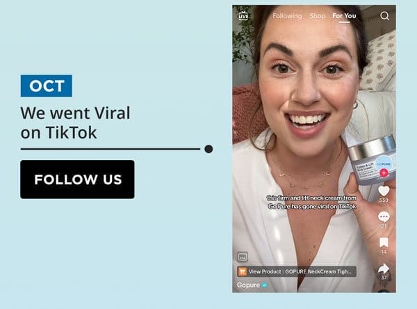 In October we had our first viral moment on TikTok thanks to our amazing Tighten & Lift Neck Cream