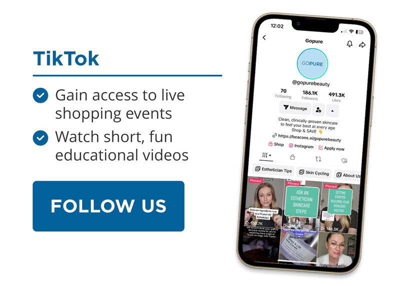 Follow us on TikTok to gain access to live shopping events & watch short, fun educational videos