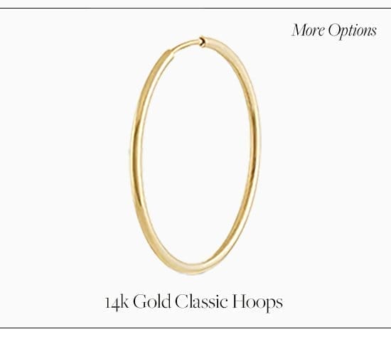 14k gold classic hoops