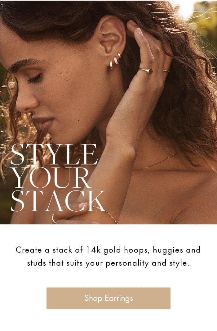 Create a stack of 14k gold 