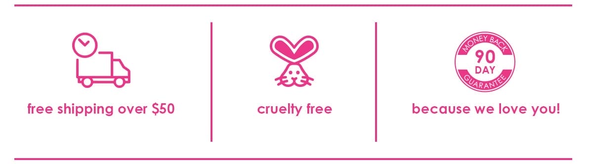 free shipping over \\$50 | cruelty free | you read that right