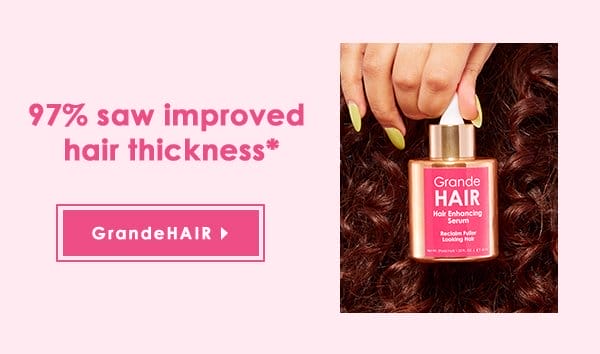 97% saw improved hair thickness* | GrandeHAIR